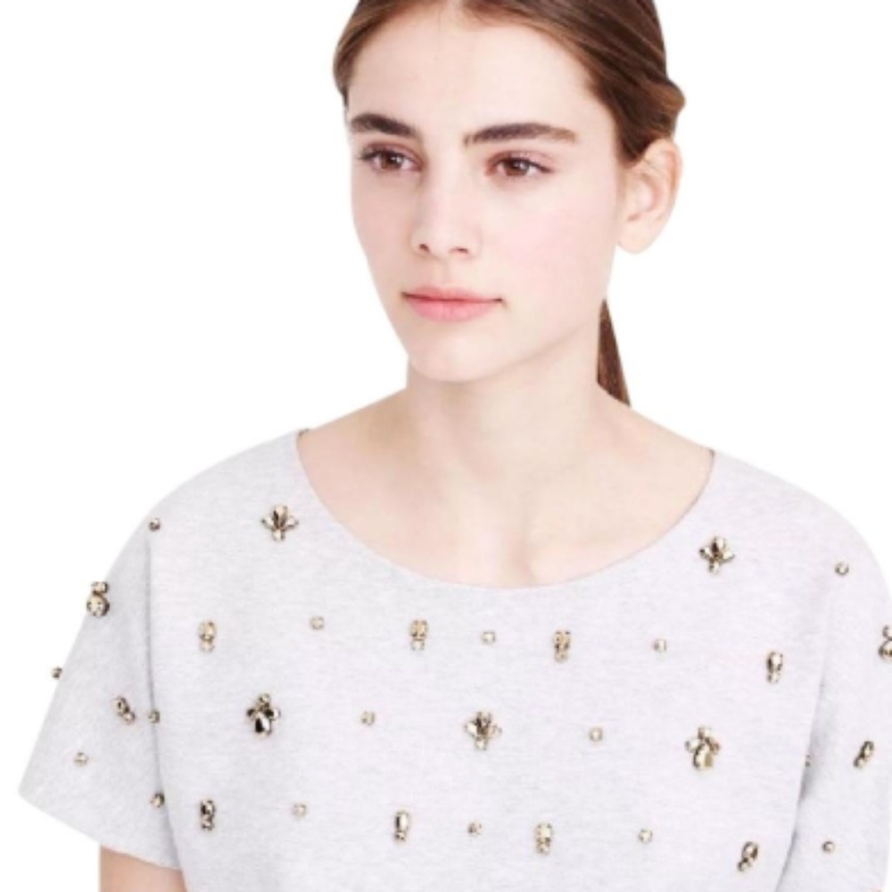 J. Crew | Jeweled Dolman Top in Black